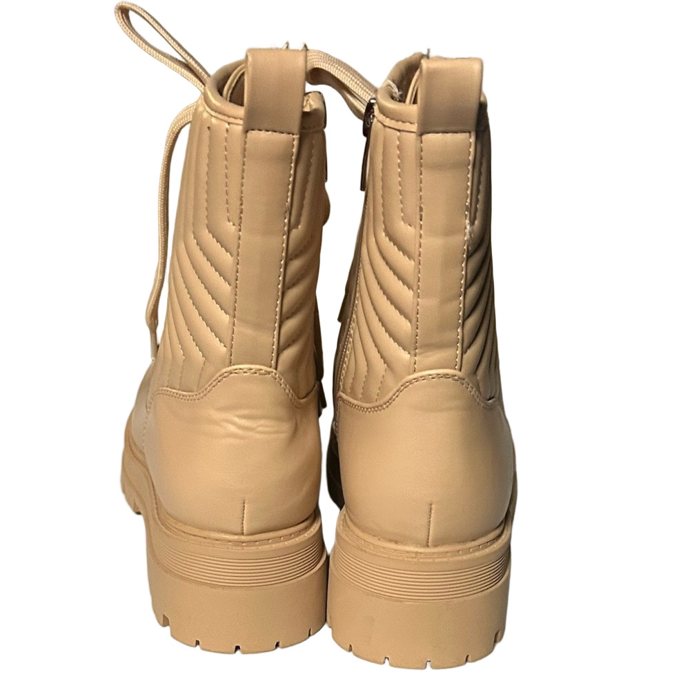 Marc Fisher Amita 3 Combat Boots Light Natural 7.5 New In Box - Picture 4 of 6